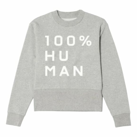 Everlane The 100% Human Typography French Terry Sweatshirt Gray White S - Picture 1 of 7